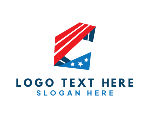 United States - Geometric America Letter C logo design