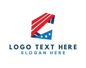 America - Geometric America Letter C logo design
