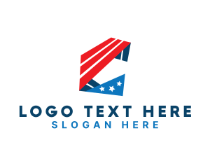 Flag - American Stripes Letter C logo design