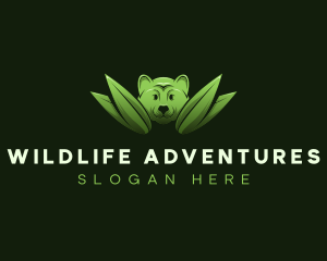 Nature Leaf Bear logo design