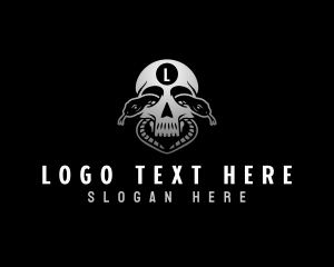 Skull - Skull Python Snake logo design