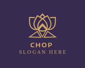 Flower - Gold Lotus Wellness logo design