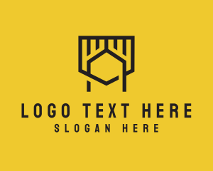 Industrial - Monoline Shield Letter A logo design