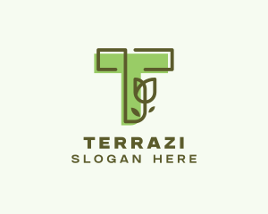 Floral Garden Letter T logo design