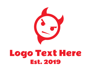 Emoji - Red Devil Horns logo design