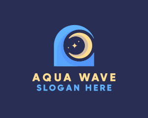 Wave Moon Night logo design