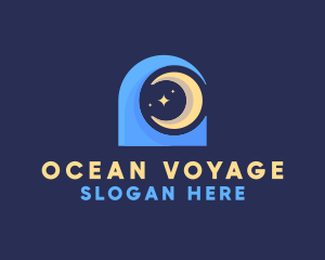 Wave Moon Night logo design