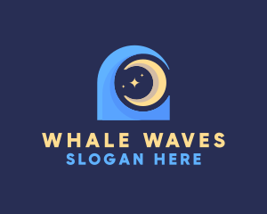 Wave Moon Night logo design