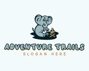 Campfire  Elephant Camp logo design