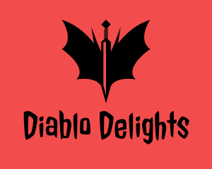 Diablo - Bat Winged Sword logo design