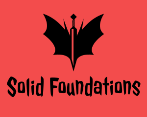 Swordsman - Bat Winged Sword logo design
