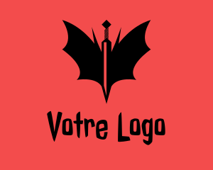 Villain - Bat Winged Sword logo design