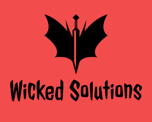 Bad - Bat Winged Sword logo design