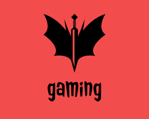 Flying - Bat Winged Sword logo design