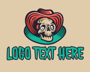 Dia De Los Muertos - Hat Skeleton Gaming logo design