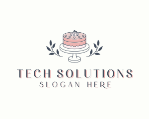 Flower Wedding Cake Logo