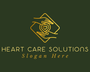 Hands Heart Diamond logo design