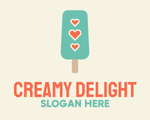 Yogurt - Ice Cream Popsicle Heart logo design
