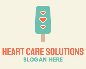 Ice Cream Popsicle Heart logo design