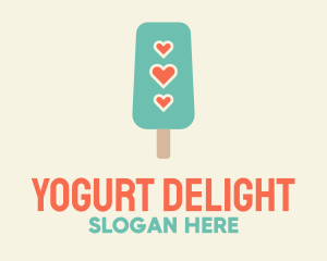 Yogurt - Ice Cream Popsicle Heart logo design