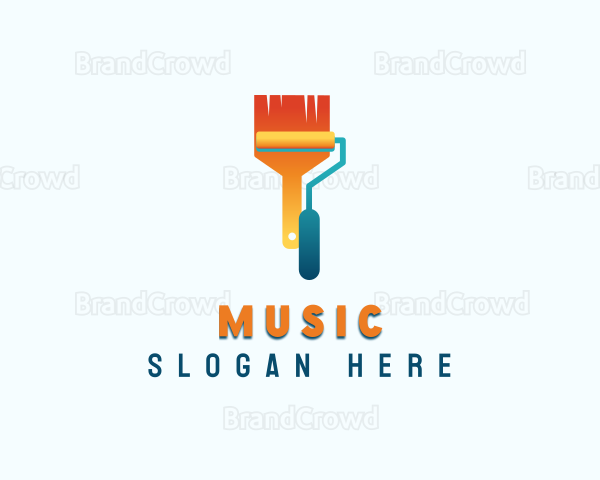 Paint Roller Paintbrush Logo