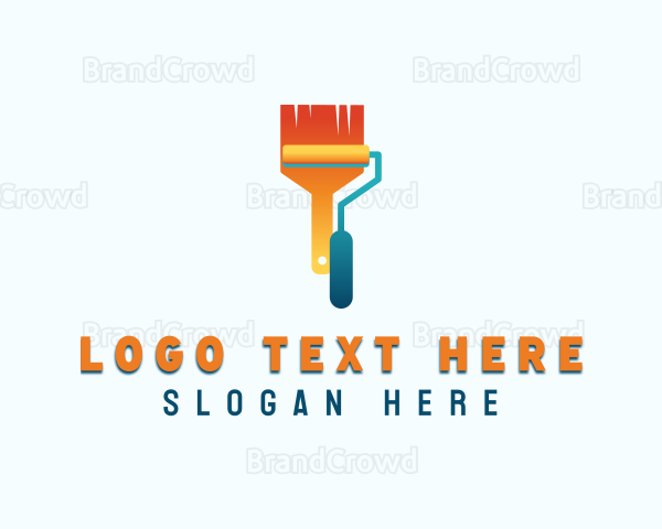 Paint Roller Paintbrush Logo