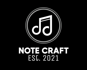 Note - Music Note Emblem logo design