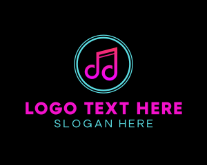 Song - Music Note Emblem logo design