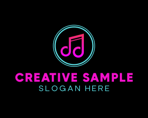 Sample - Music Note Emblem logo design