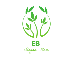 Meditation - Green Vine Badge logo design