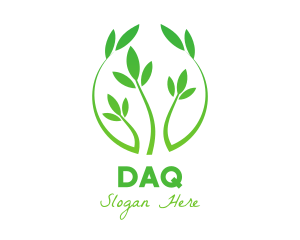 Nature - Green Vine Badge logo design