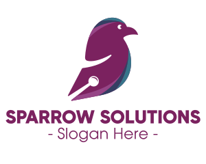 Sparrow Bird Pen logo design