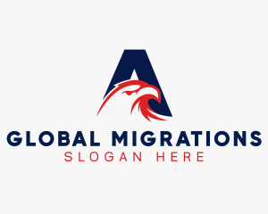 Immigration - Eagle Airforce Letter A logo design