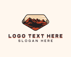 Tourist - Mountain Trek Adventure logo design