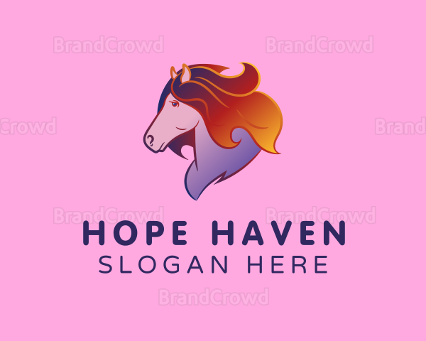 Magic Colorful Unicorn Logo