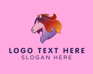 Amusement Park - Magic Colorful Unicorn logo design