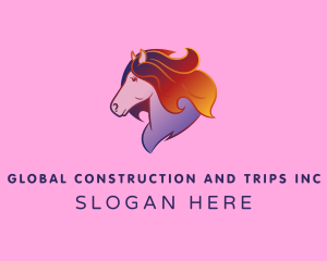 Pony - Magic Colorful Unicorn logo design