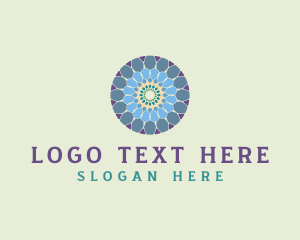 Stained Glass - Flower Textile Mosaic logo design