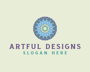 Flower Textile Mosaic logo design