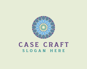 Tile - Flower Textile Mosaic logo design