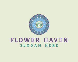 Flower Textile Mosaic logo design