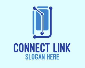 Link - Blue Mobile Circuit logo design