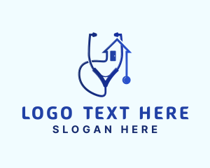 Med - Stethoscope House Clinic logo design