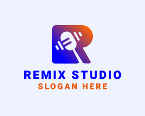 Recording Studio Podcast Mic logo design