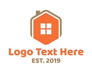 Orange Orange - Home Icon Hexagon logo design