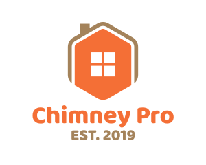 Chimney - Home Icon Hexagon logo design