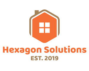 Home Icon Hexagon  logo design