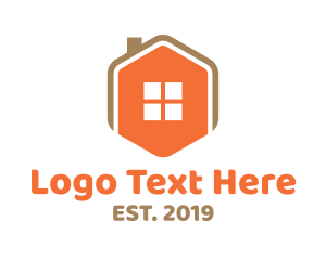 Chimney - Home Icon Hexagon logo design