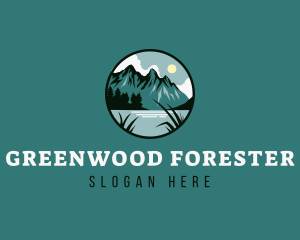 Forest Mountain Lake logo design