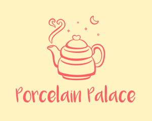 Porcelain - Heart Moon Teapot logo design